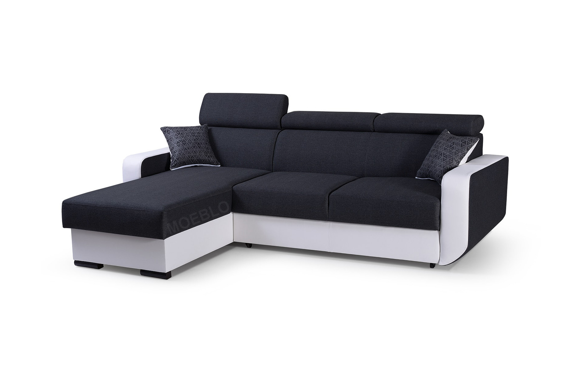 Eckcouch mit Schlaffunktion Couch Ecksofa Grau Wohnlandschaft L-Form
